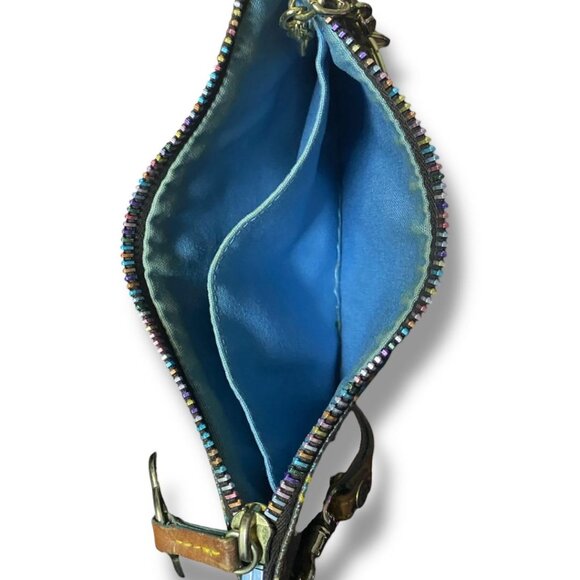 Dooney & Bourke - monogram wristlet featuring rainbow zipper and heart charm - Picture 4 of 4